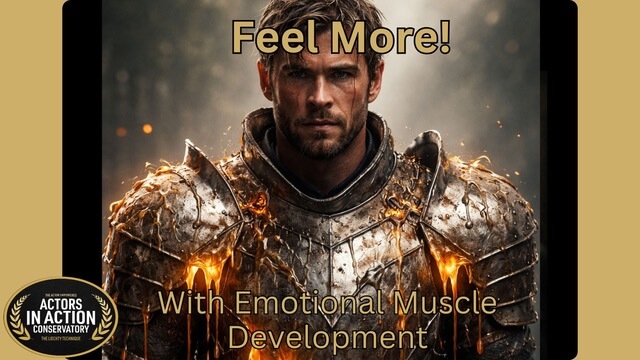 Blog Featured Image Man in armor that has lava dripping from it. Copy on image reads: "Feel More! With Emotional Muscle Development"